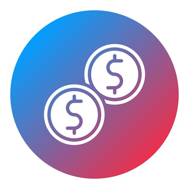 Imagen vectorial del icono de la moneda Se puede utilizar para la lavandería
