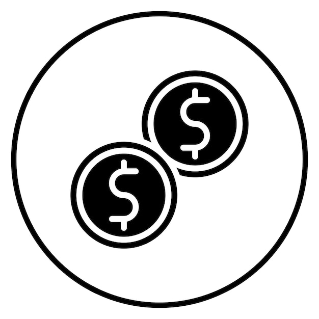 Imagen vectorial del icono de la moneda Se puede utilizar para la lavandería