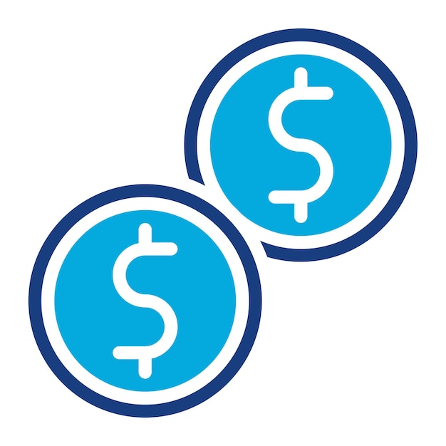 Imagen vectorial del icono de la moneda Se puede utilizar para la lavandería