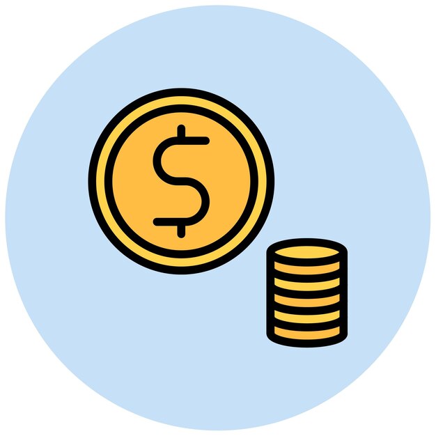 Imagen vectorial del icono de la moneda Se puede utilizar para el manejo de crisis