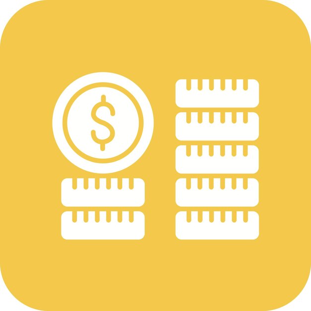Imagen vectorial del icono de las monedas de dinero Se puede utilizar para la contabilidad