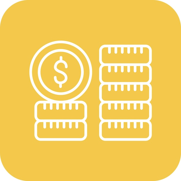 Imagen vectorial del icono de las monedas de dinero Se puede utilizar para la contabilidad
