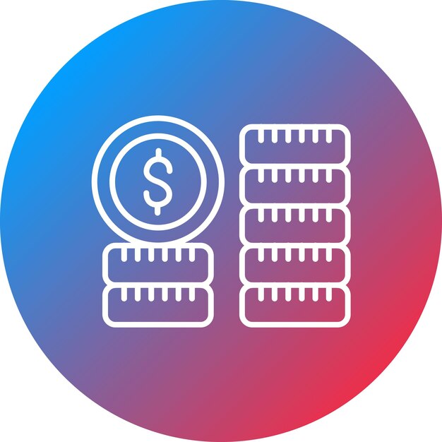 Imagen vectorial del icono de las monedas de dinero Se puede utilizar para la contabilidad