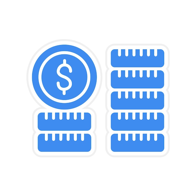 Imagen vectorial del icono de las monedas de dinero Se puede utilizar para la contabilidad