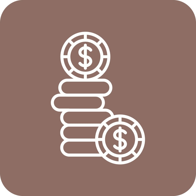 Imagen vectorial del icono de las monedas Se puede utilizar para la banca y las finanzas