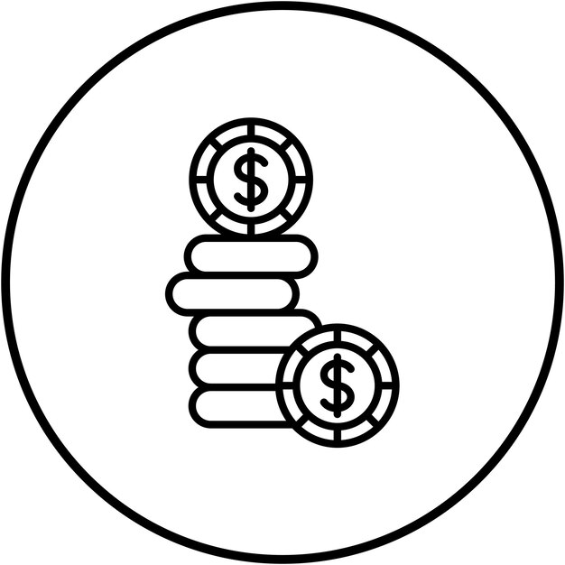 Imagen vectorial del icono de las monedas Se puede utilizar para la banca y las finanzas