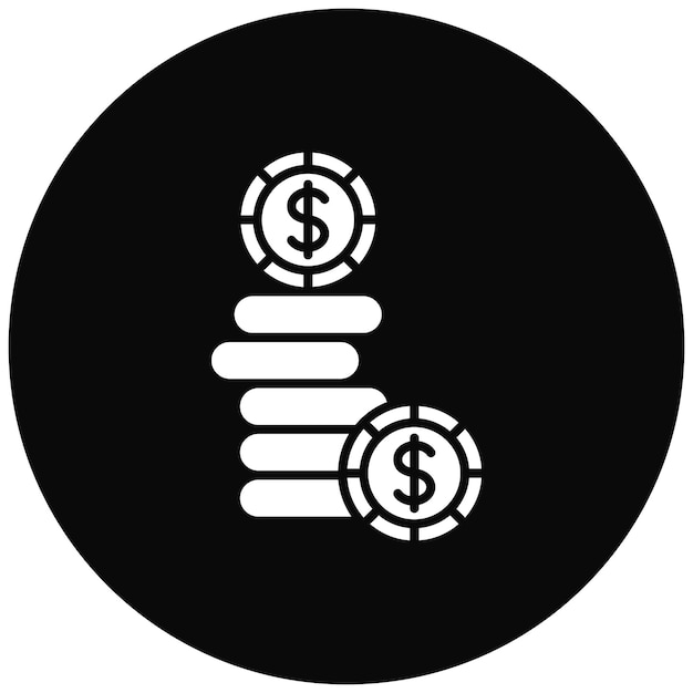 Imagen vectorial del icono de las monedas Se puede utilizar para la banca y las finanzas