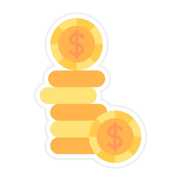 Imagen vectorial del icono de las monedas Se puede utilizar para la banca y las finanzas