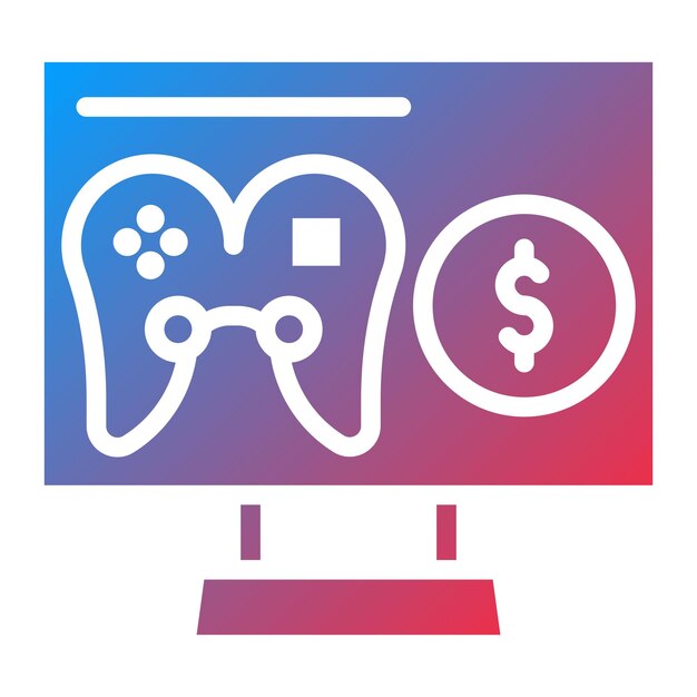 Imagen vectorial del icono del monitor de juegos Se puede utilizar para el comercio electrónico de juegos