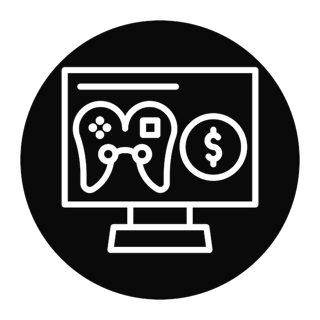 Imagen vectorial del icono del monitor de juegos Se puede utilizar para el comercio electrónico de juegos