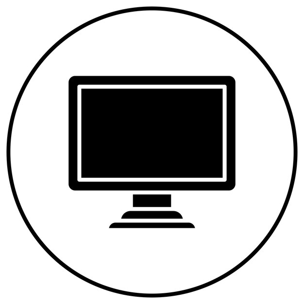 Imagen vectorial del icono del monitor Se puede utilizar para computadora y hardware
