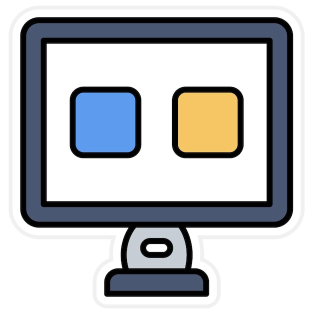 Imagen vectorial del icono del monitor Se puede utilizar para Comunicación y Medios