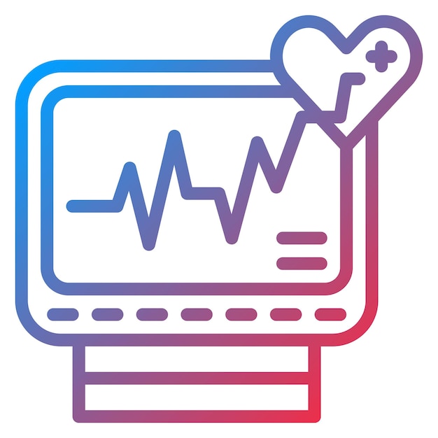 Imagen vectorial del icono del monitor de ritmo cardíaco Se puede utilizar para cardiología