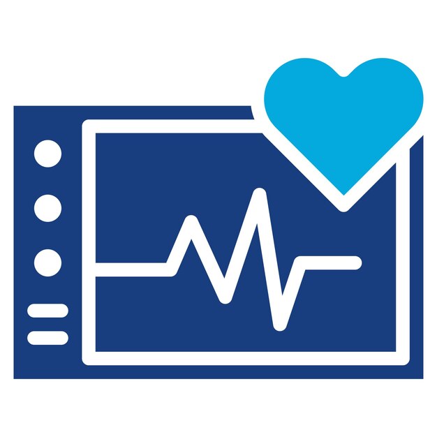 Vector imagen vectorial del icono de monitoreo del corazón se puede utilizar para el hogar de ancianos