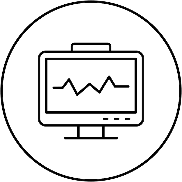 Imagen vectorial del icono de monitoreo del corazón se puede utilizar para la medicina