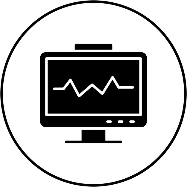 Imagen vectorial del icono de monitoreo del corazón Se puede utilizar para la medicina