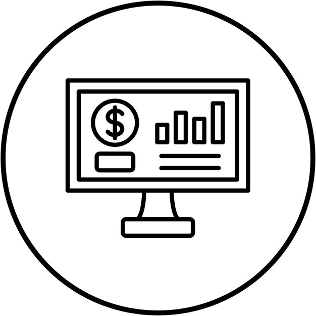 Imagen vectorial de icono de monitoreo Se puede utilizar para banca y finanzas