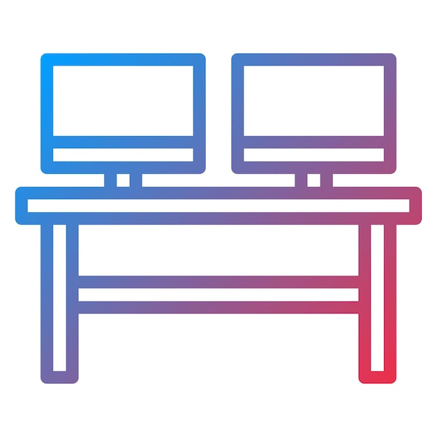 Imagen vectorial del icono de los monitores duales Se puede utilizar para el espacio de trabajo conjunto