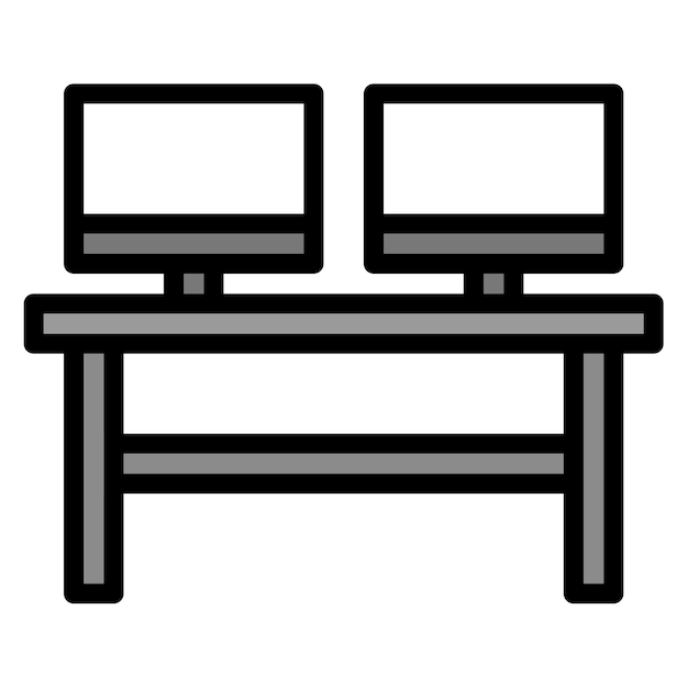 Imagen vectorial del icono de los monitores duales Se puede utilizar para el espacio de trabajo conjunto