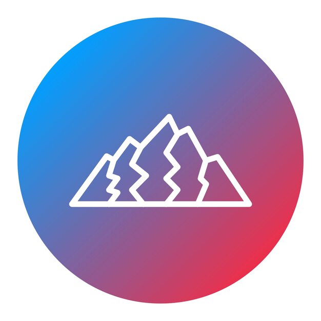 La imagen vectorial del icono de la montaña se puede usar para Adventure