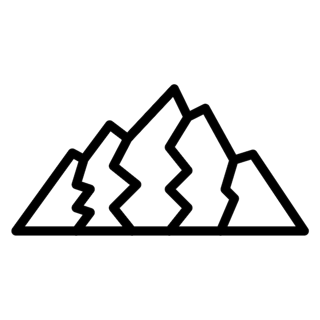 La imagen vectorial del icono de la montaña se puede usar para Adventure