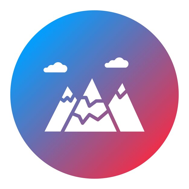 Imagen vectorial del icono de la montaña Se puede usar para la estación de esquí