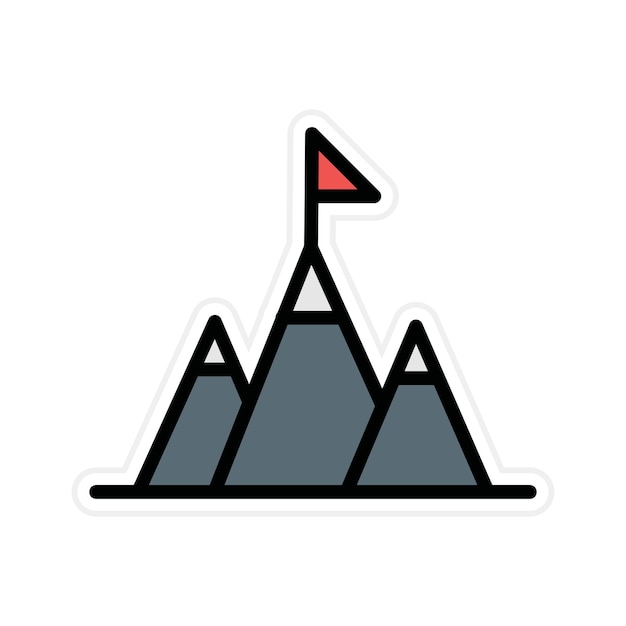 Imagen vectorial del icono de la montaña Se puede usar para logros