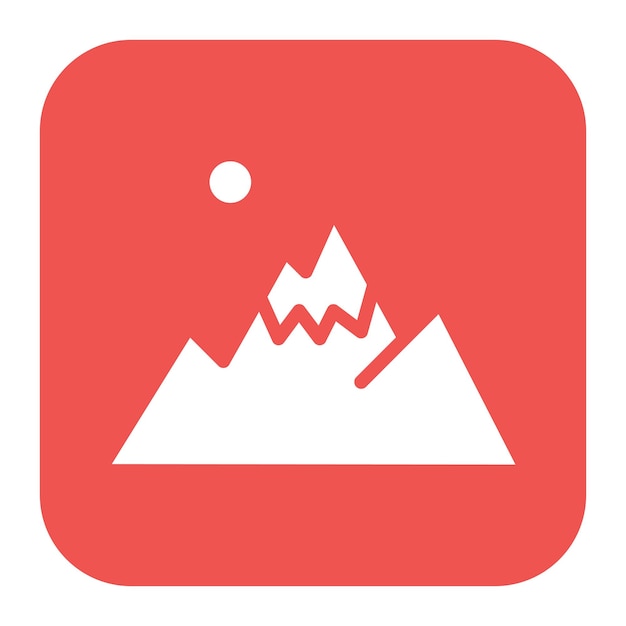 La imagen vectorial del icono de la montaña se puede utilizar para la geografía