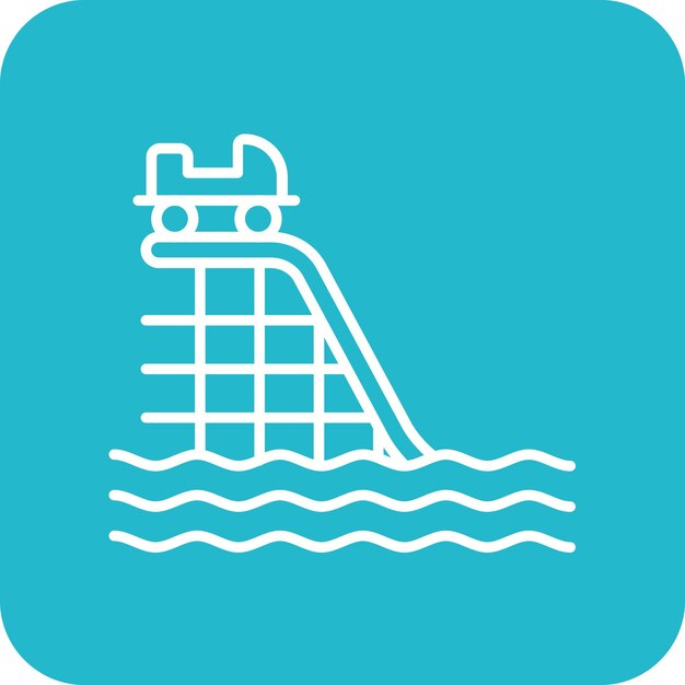 Imagen vectorial del icono de la montaña rusa de agua Se puede usar para el parque temático