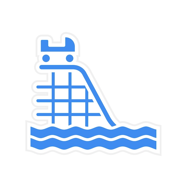 Imagen vectorial del icono de la montaña rusa de agua Se puede usar para el parque temático