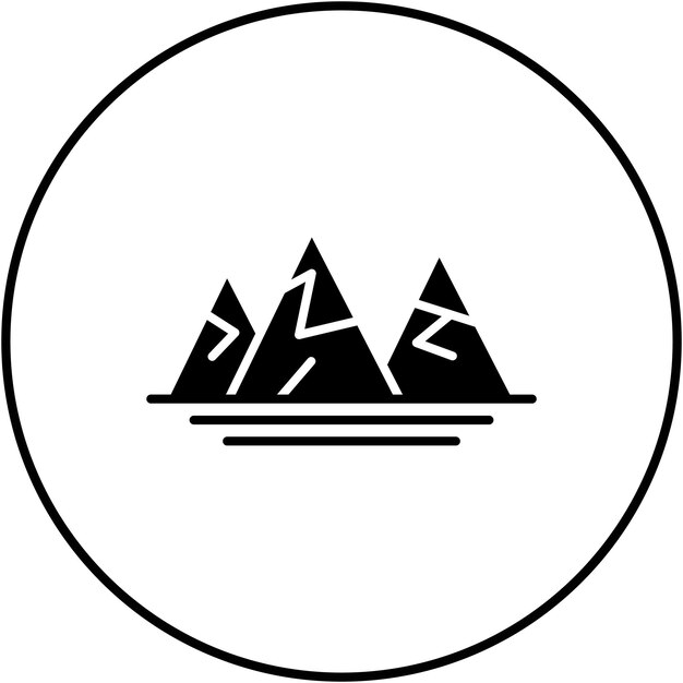 Imagen vectorial del icono de la montaña salvaje Se puede usar para Wild West