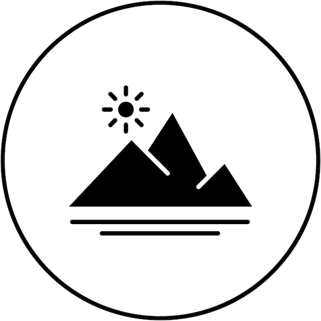 La imagen vectorial del icono de las montañas se puede usar para Dubai