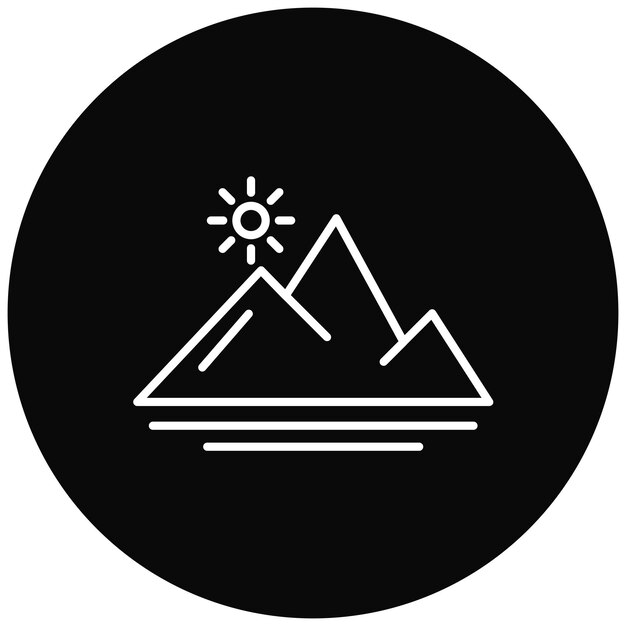 La imagen vectorial del icono de las montañas se puede usar para Dubai