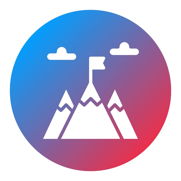 Imagen vectorial del icono de las montañas Se puede usar para el trekking