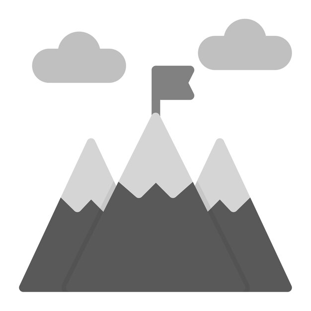 Imagen vectorial del icono de las montañas Se puede usar para el trekking
