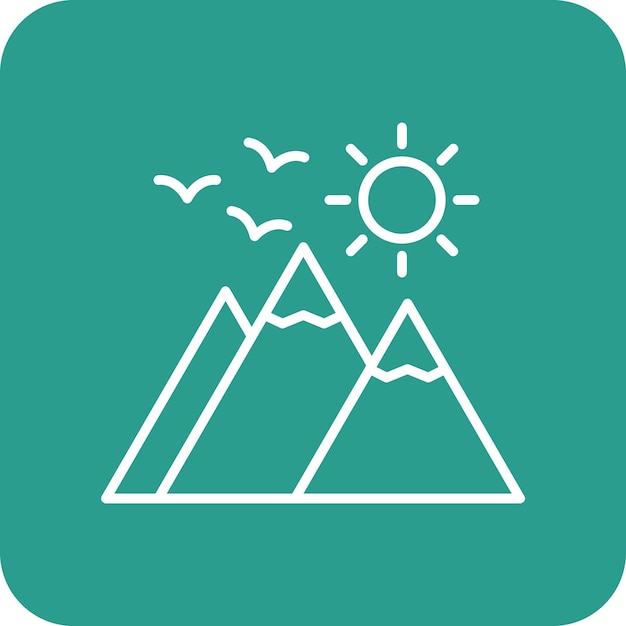 La imagen vectorial del icono de las montañas se puede utilizar para Village