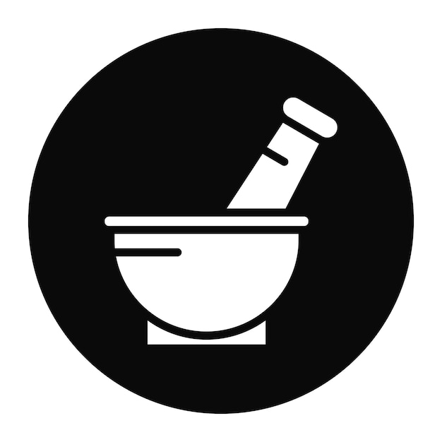 Imagen vectorial de icono de mortero y pestillo puede usarse para la ciencia