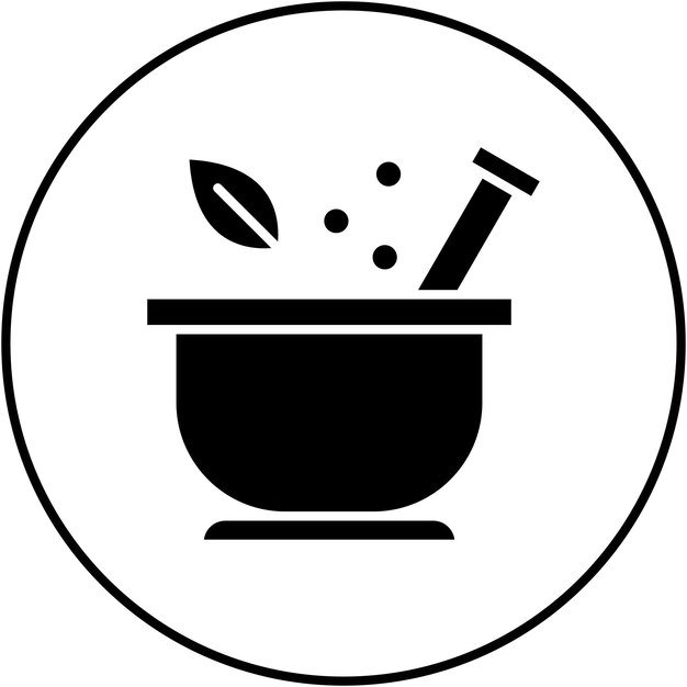 Imagen vectorial de icono de mortero Se puede usar para Spa