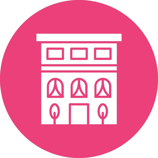 Imagen vectorial del icono del motel Se puede utilizar para la gestión del hotel