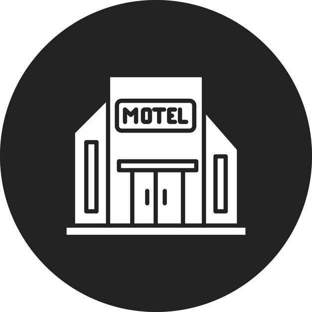 Imagen vectorial del icono del motel se puede utilizar para el tipo de casas