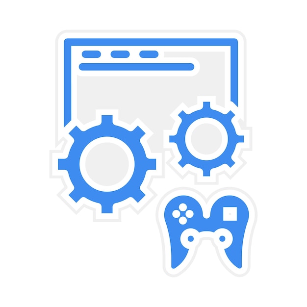 Vector imagen vectorial del icono del motor del juego se puede usar para el desarrollo de juegos