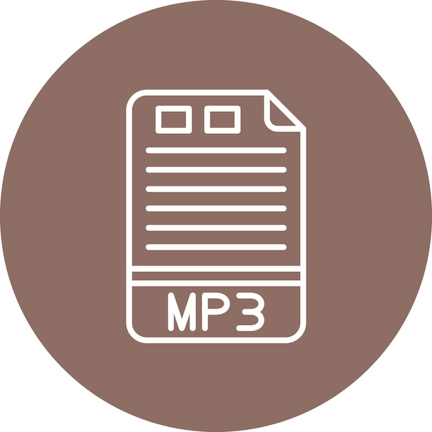 Imagen vectorial de icono MP3 Se puede usar para formatos de archivo