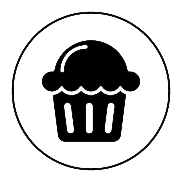 Imagen vectorial del icono del muffin Se puede usar para el brunch