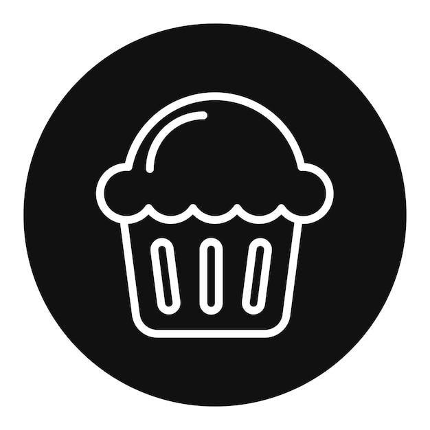 Imagen vectorial del icono del muffin Se puede usar para el brunch