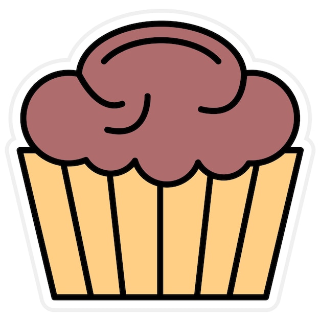 Imagen vectorial del icono del muffin Se puede usar para dulces y caramelos