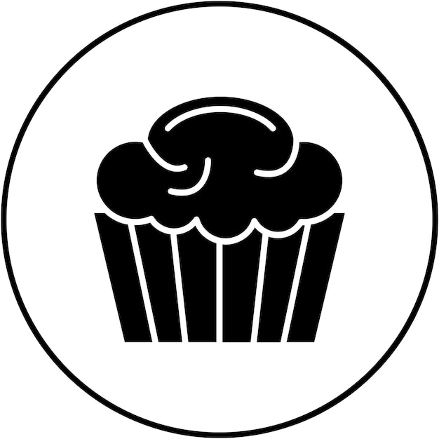 Imagen vectorial del icono del muffin Se puede usar para dulces y caramelos