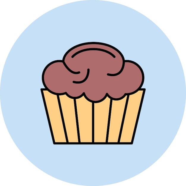 Imagen vectorial del icono del muffin Se puede usar para dulces y caramelos