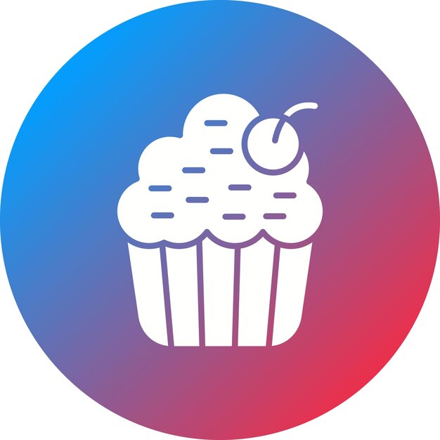 Imagen vectorial del icono del muffin Se puede usar para la mañana y el desayuno