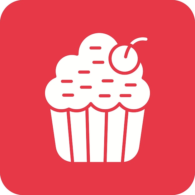 Imagen vectorial del icono del muffin Se puede usar para la mañana y el desayuno