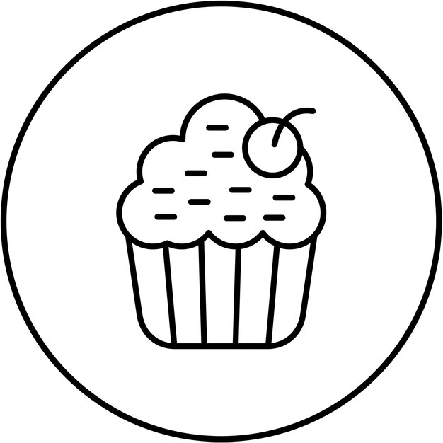 Imagen vectorial del icono del muffin Se puede usar para la mañana y el desayuno